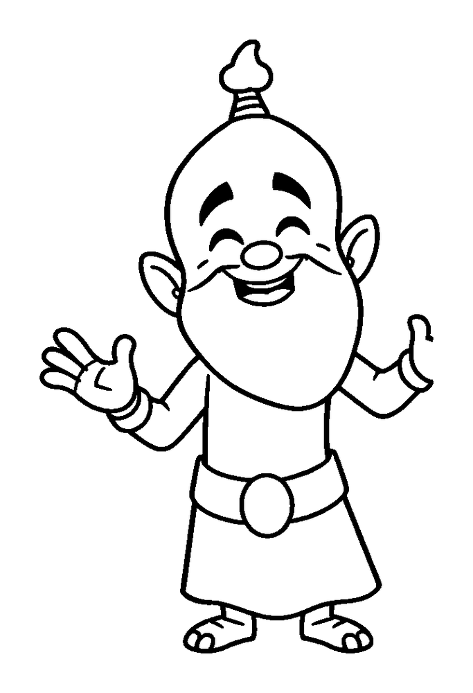 Genie colouring page — free printable for kids