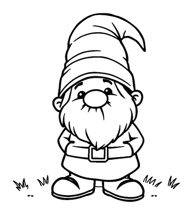 Gnome Colouring Page (Kids, Standard)