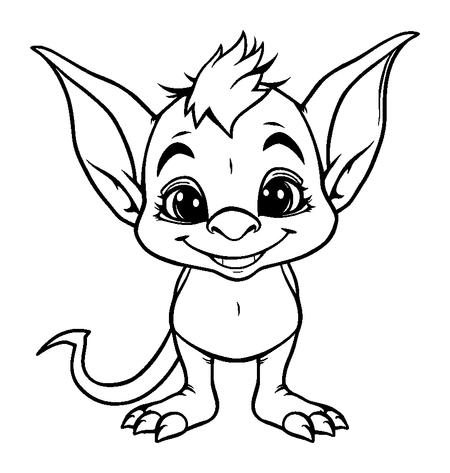 Goblin colouring page — free printable for kids