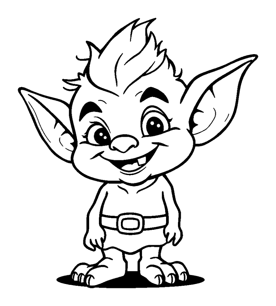 Goblin colouring page — free printable for kids