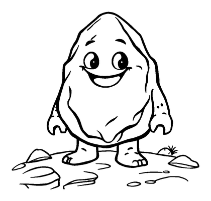 Golem Stone Colouring Page (Kids, Standard)