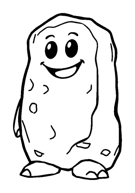 Golem Stone colouring page — free printable for toddlers