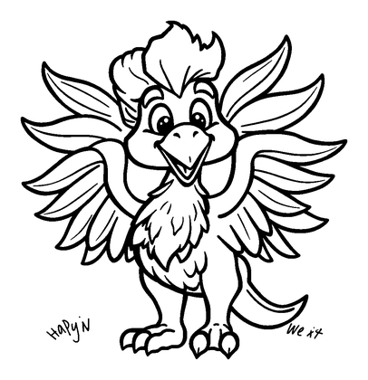 Griffin Colouring Page (Kids, Standard)