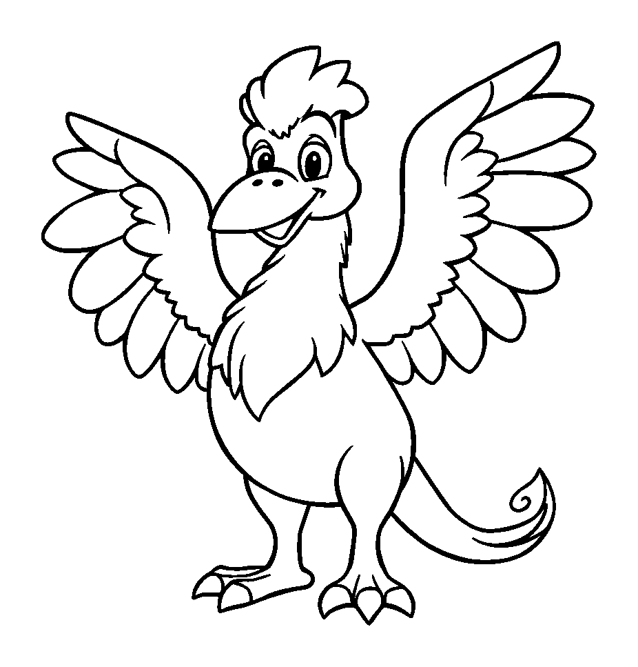 Griffin colouring page — free printable for toddlers