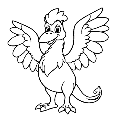 Griffin Colouring Page (Toddler, Bold & Easy)