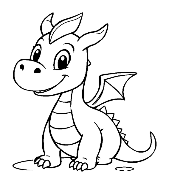 Ice Dragon colouring page — free printable for kids