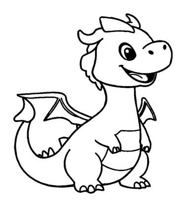 Ice Dragon Colouring Page (Toddler, Bold & Easy)