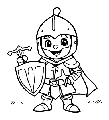 Knight Colouring Page (Kids, Standard)