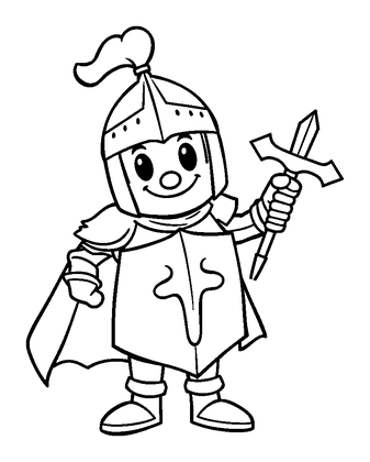 Knight Colouring Page (Toddler, Bold & Easy)