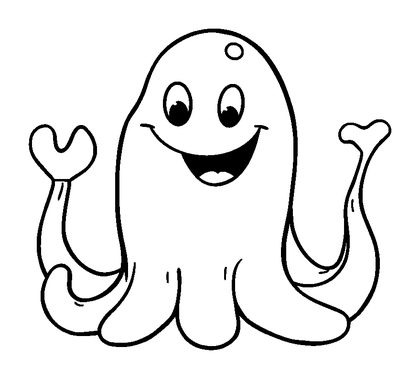 Kraken Colouring Page (Toddler, Bold & Easy)