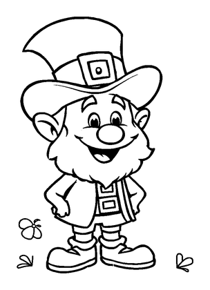 Leprechaun Colouring Page (Kids, Bold & Easy)