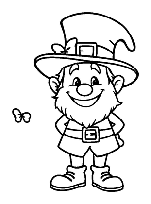 Leprechaun Colouring Page (Toddler, Bold & Easy)