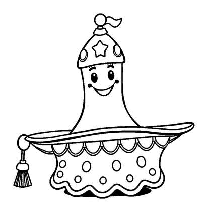 Magic Carpet Colouring Page (Toddler, Bold & Easy)
