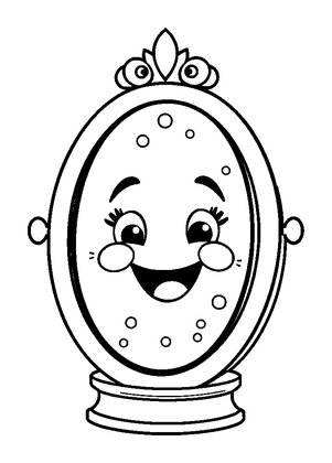 Magic Mirror Colouring Page (Kids, Bold & Easy)