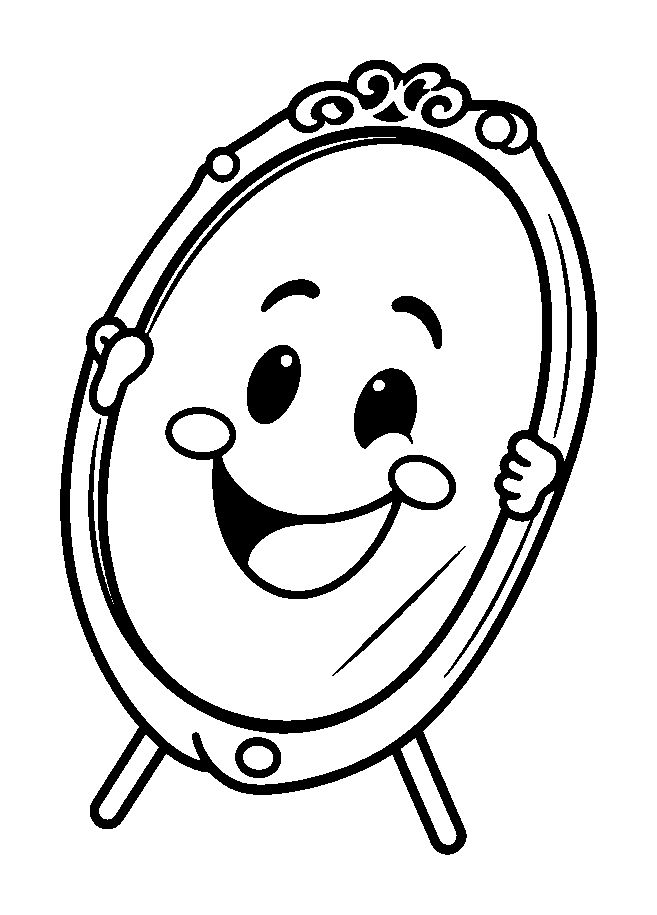 Magic Mirror colouring page — free printable for toddlers