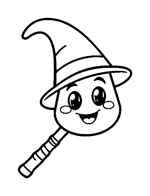 Magic Wand colouring page — free printable for kids