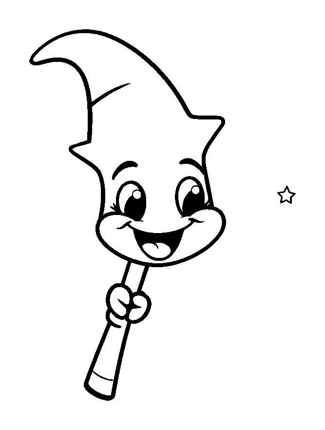Magic Wand colouring page — free printable for kids