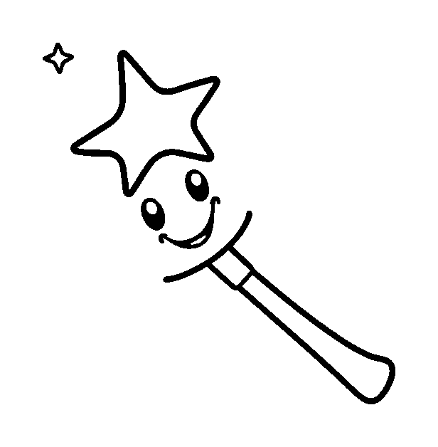 Magic Wand colouring page — free printable for toddlers