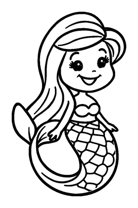 Mermaid Colouring Page (Toddler, Standard)