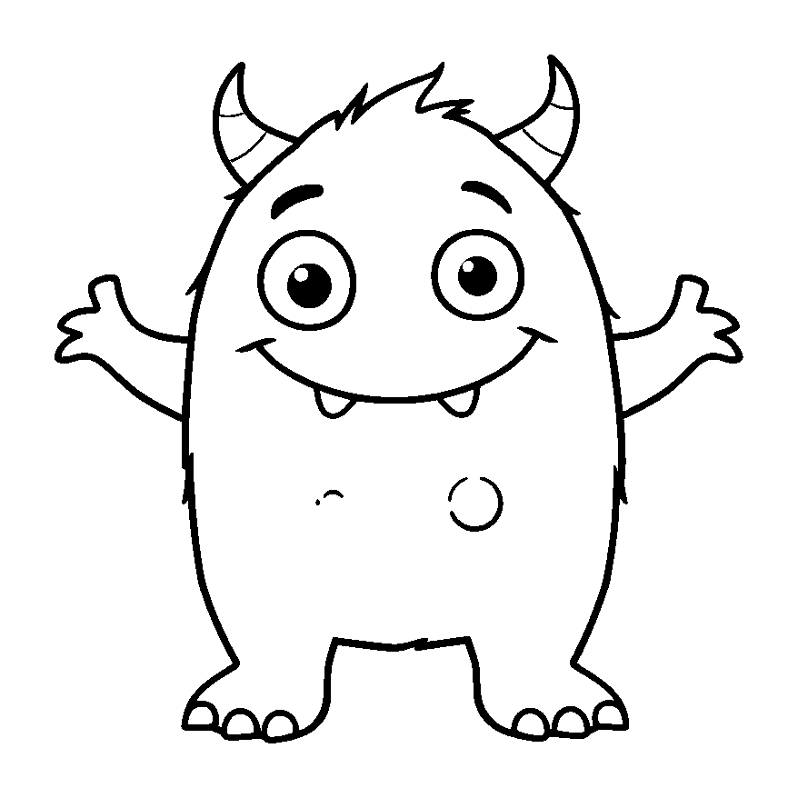 Monster colouring page — free printable for kids
