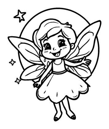 Moon Fairy Colouring Page (Kids, Standard)