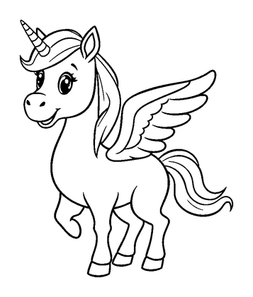 Pegasus Colouring Page (Kids, Standard)