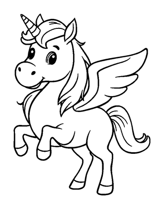 Pegasus Colouring Page (Toddler, Bold & Easy)