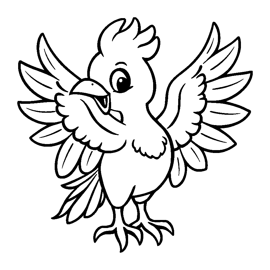 Phoenix colouring page — free printable for kids