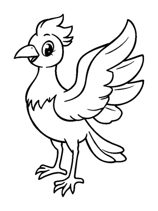Phoenix Colouring Page (Kids, Standard)