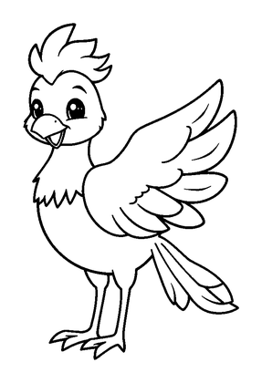 Phoenix Colouring Page (Toddler, Bold & Easy)