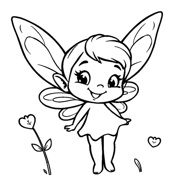 Pixie colouring page — free printable for kids