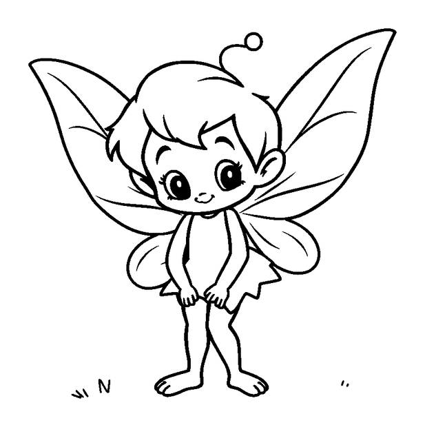 Pixie colouring page — free printable for kids