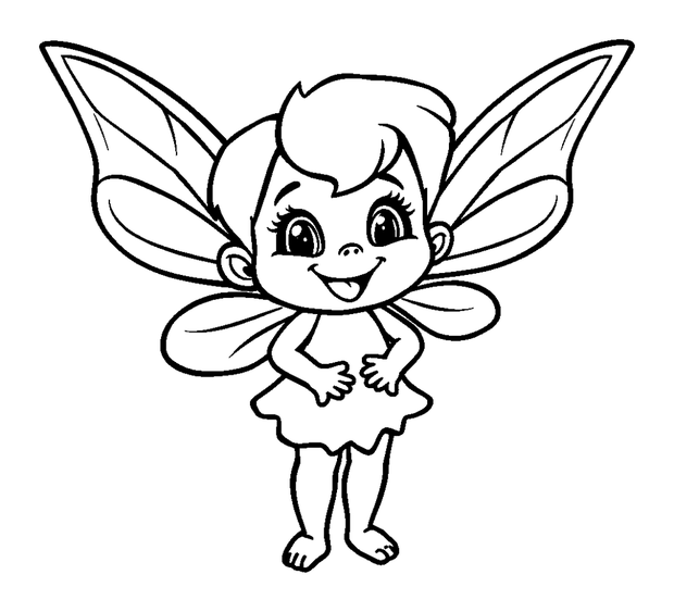 Pixie colouring page — free printable for toddlers