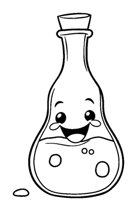 Potion Bottle Colouring Page (Kids, Bold & Easy)