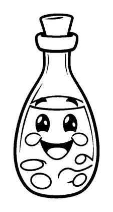 Potion Bottle Colouring Page (Kids, Standard)