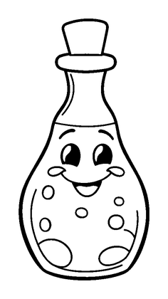 Potion Bottle Colouring Page (Toddler, Bold & Easy)