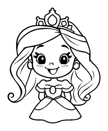 Princess Colouring Page (Kids, Standard)