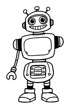 Robot Colouring Page (Toddler, Standard)