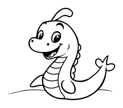 Sea Serpent Colouring Page (Kids, Bold & Easy)