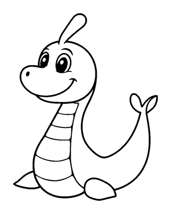Sea Serpent Colouring Page (Toddler, Bold & Easy)