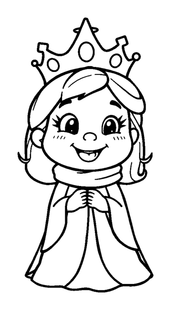 Snow Queen colouring page — free printable for kids