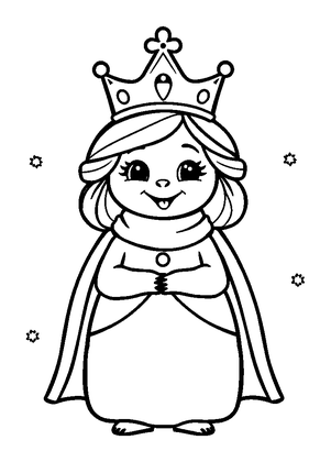 Snow Queen Colouring Page (Toddler, Bold & Easy)