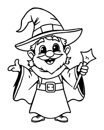 Sorcerer Colouring Page (Kids, Standard)