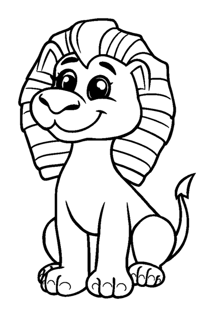 Sphinx Creature colouring page — free printable for toddlers