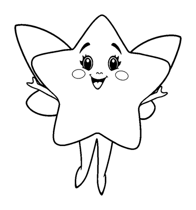 Star Fairy Colouring Page (Toddler, Bold & Easy)