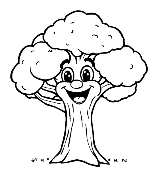 Talking Tree colouring page — free printable for kids