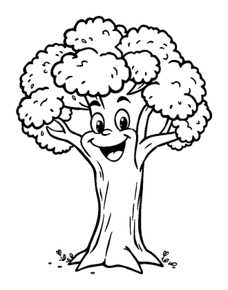 Talking Tree Colouring Page (Kids, Standard)