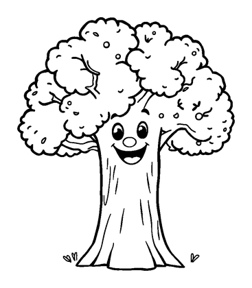 Talking Tree Colouring Page (Toddler, Bold & Easy)