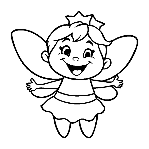Tooth Fairy colouring page — free printable for kids