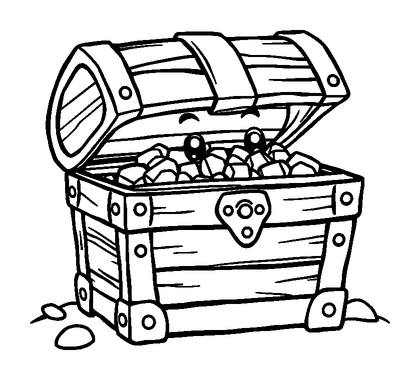 Treasure Chest Colouring Page (Kids, Standard)